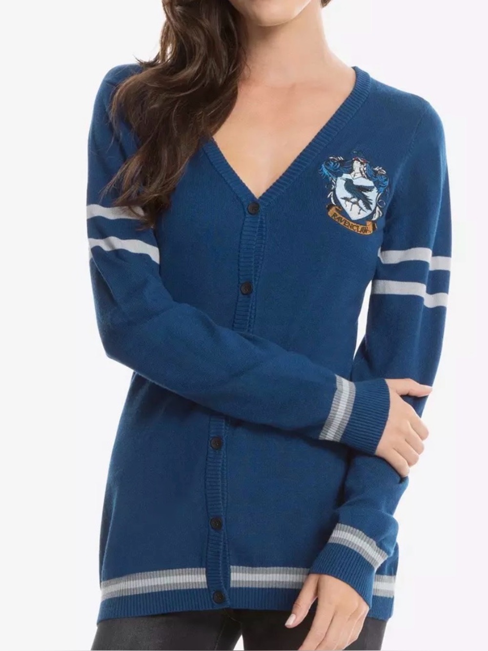 Harry Potter Ravenclaw Blue V-Neck Button Cardigan Size S